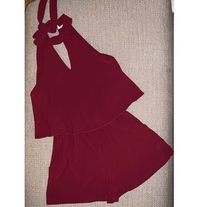 MSU GAMEDAY ROMPER — Maroon Romper WITH POCKETS